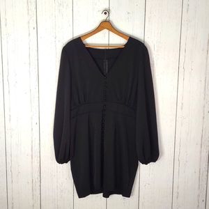 Shein Curve Fitted Black V-Neck Dress 2XL